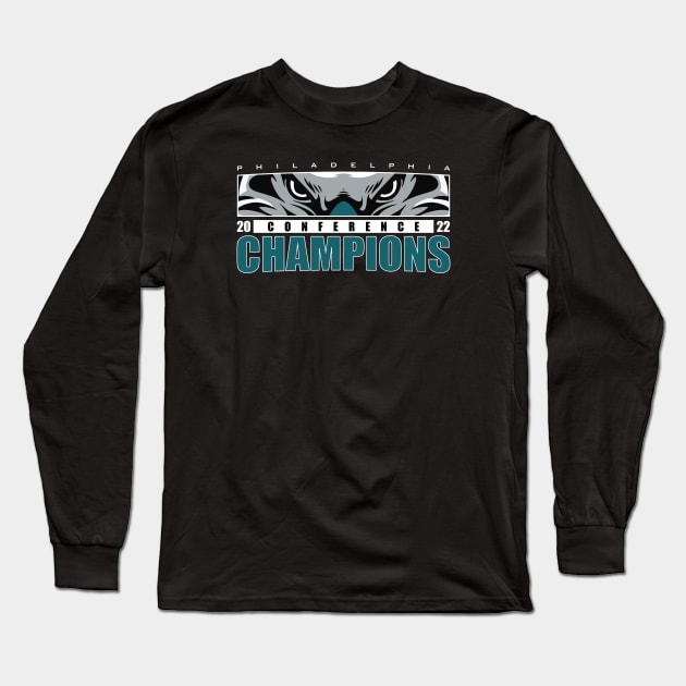 Philadelphia Eagles NFC Champions 2022 Long Sleeve T-Shirt by Nagorniak